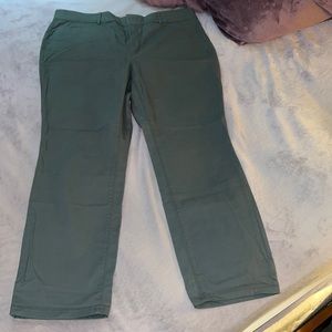 🆕 NWT Ann Taylor LOFT Girlfriend Chino Green Pants Size 14